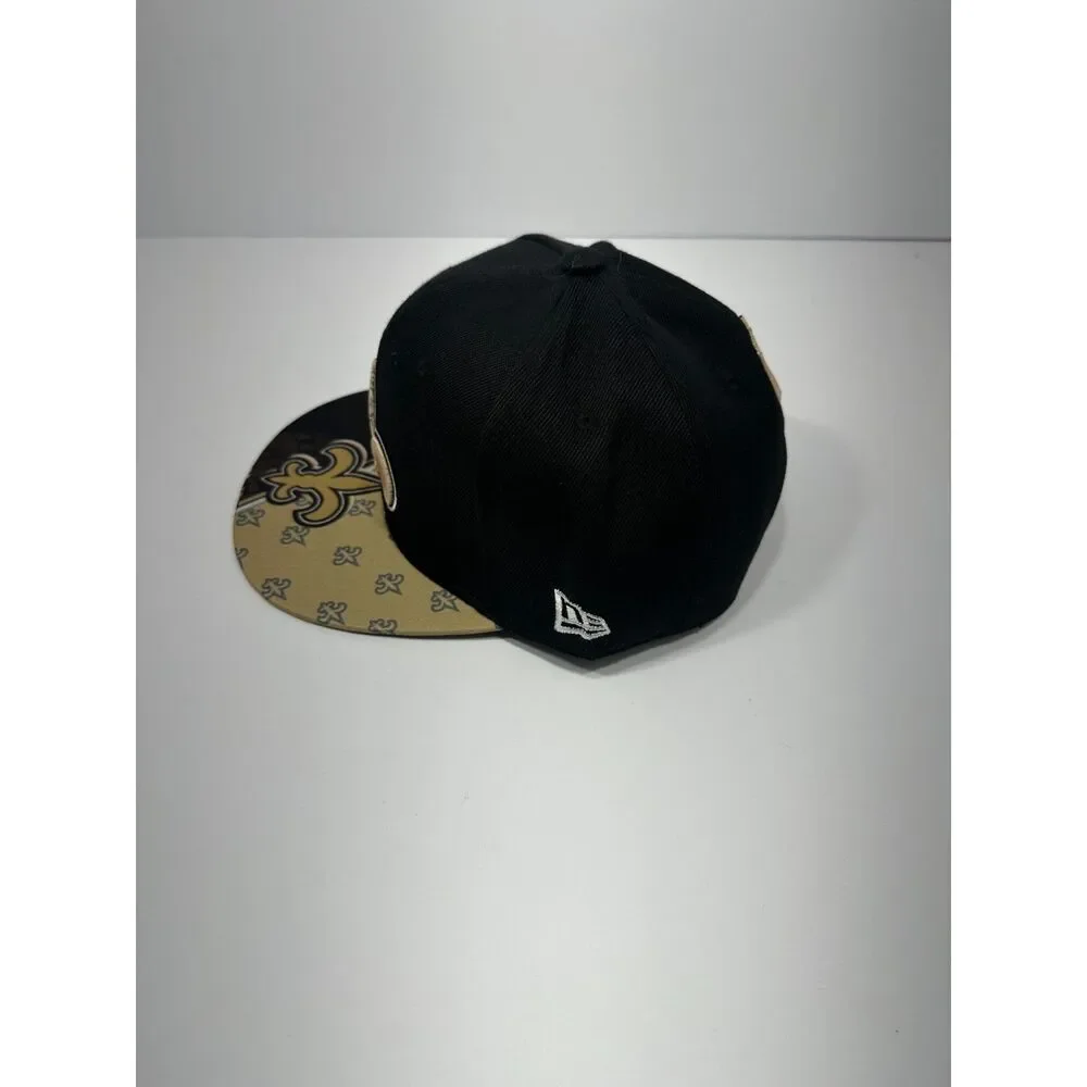 New Orleans Saints New Era 9FIFTY Snapback Hat Black Gold Fleur De Lis NFL